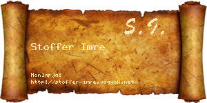 Stoffer Imre névjegykártya